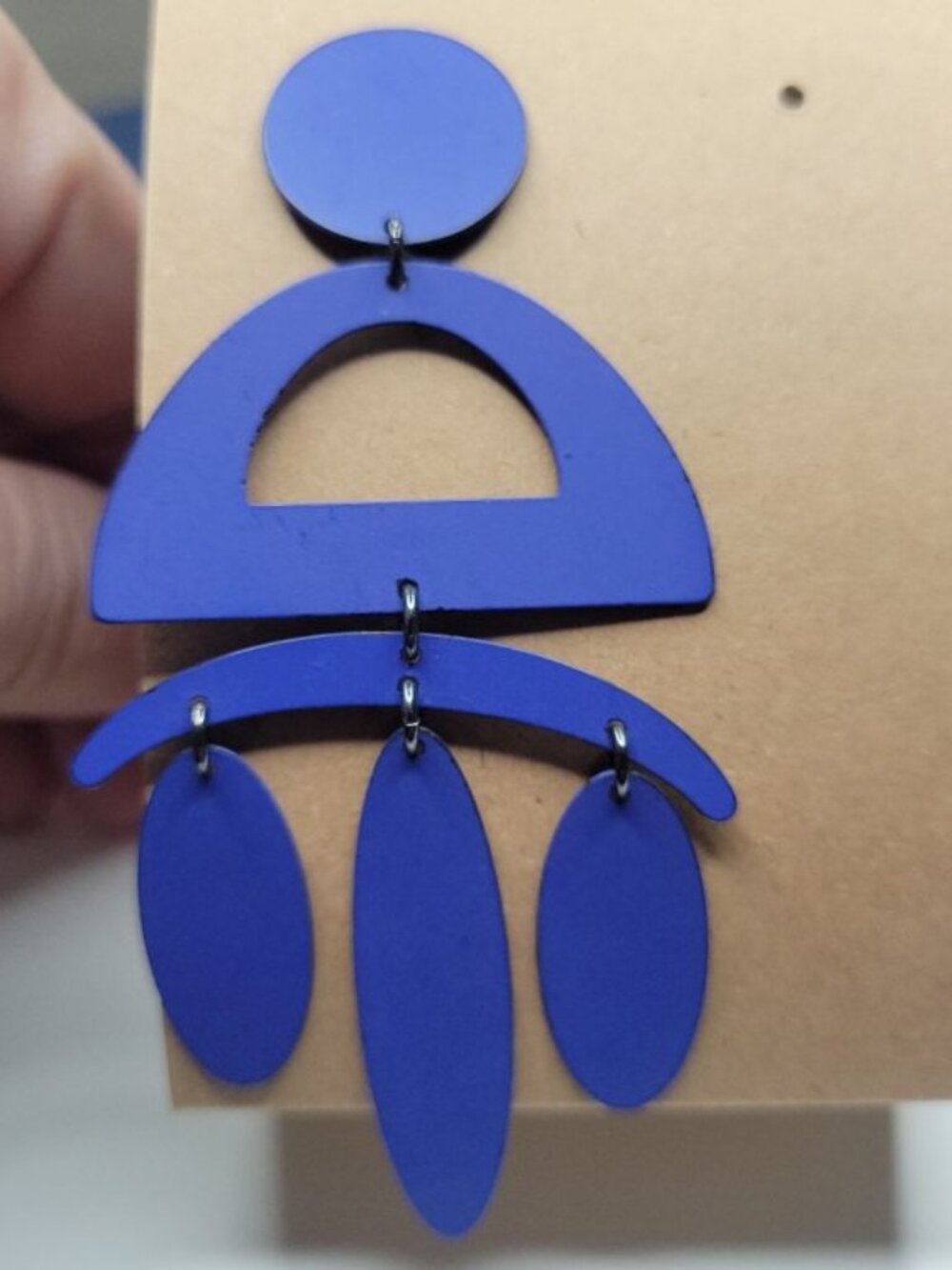 Vintage 80s or 90s Blue Purple Earrings! - Picture 4 of 5